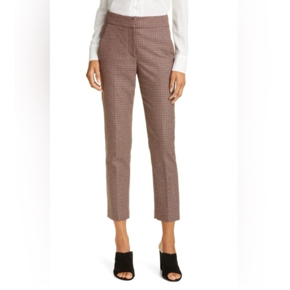Veronica Beard Gemini Houndstooth Cropped Trousers Size 6 Tailored‎ Pants Multi